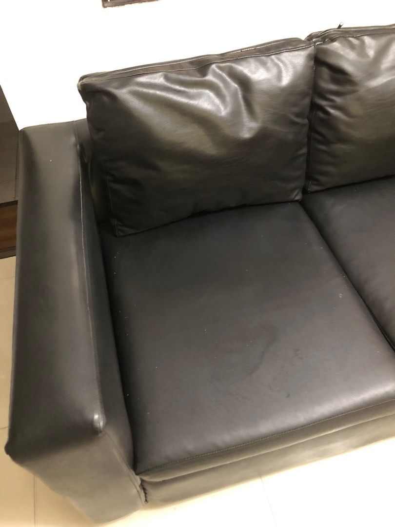 Mandaue sofa MOVING OUT SALE (Category: Sofas) located in Manila. Submitted by raresoft (Listing ID 1306525311, Image 2). Description: Original mandaue twoseater sofa. Removable leather covers on the seat pillows and back rest. Units available. Buyer covers shipping or pick up. 2 units available. Get both for 10k. .
