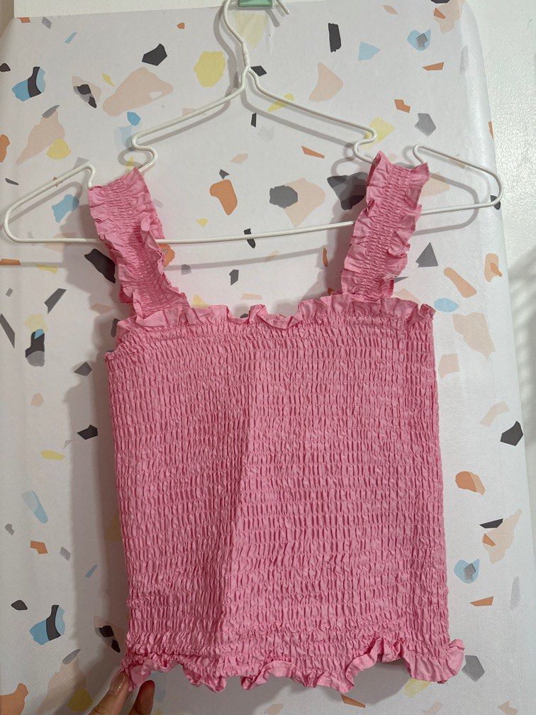 Mango Ruched baby pink top (Category: Blouses) located in Makati City. Submitted by truthfairy (Listing ID 1306698854, Image 3). Description: Still new condition used twice not faded Small on tag .