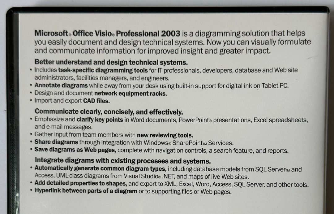 Microsoft Office Visio Professional 2003 in Original Box (CD Edition ...