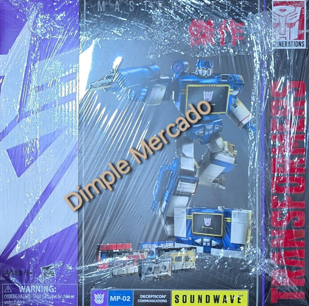MP-02 Soundwave Transformers Masterpiece With 5 Cassettes (Category: Figurines & Statues) located in Manila. Submitted by dimple.mercado (Listing ID 1306637745, Image 1). Description: 1 x MP-02 Soundwave Figure 1 x Laserbeak Figure 1 x Buzzsaw Figure 1 x Ravage Figure 1 x Rumble Figure 1 x Frenzy Figure 5 x Microcassette case 4 x Piledriver (Red/Blue) 2 x Piledriver Mount (Red/Blue) 1 x L & R Thruster Guns 1 x Energon Cube 1 x Concussion Blaster 