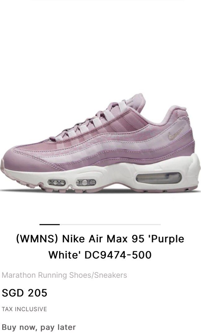 Purple and white air max 95 hot sale