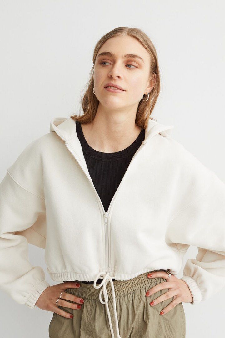 Oversized Hoodie Cream Hoodie H&m ?SALE?Plus Size H&M Cream