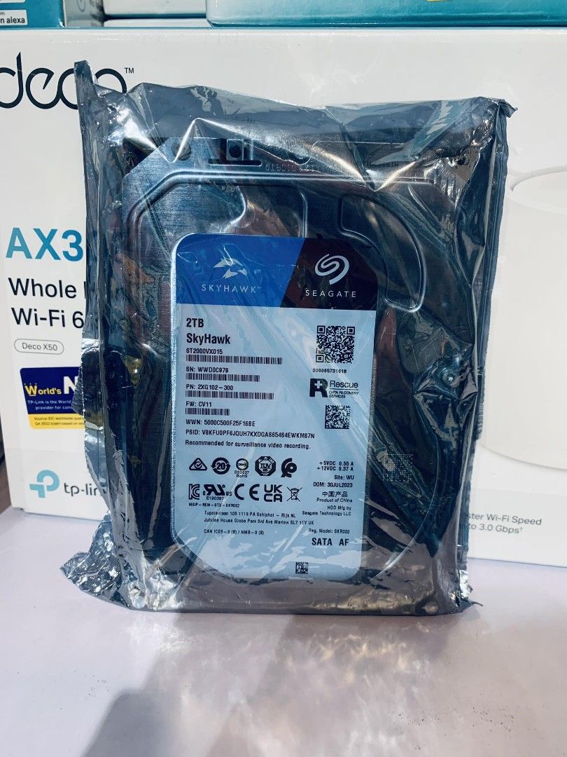 Seagate 2TB 3.5" Skyhawk Surveillance SATA HDD ST2000VX015 (Category: Hard Disks & Thumbdrives) located in Makati City. Submitted by techubstoreandaccessories (Listing ID 1306551463, Image 1). Description: Seagate 2TB 3.5" Skyhawk Surveillance SATA HDD ST2000VX015 ➖➖➖➖➖➖➖➖➖➖➖➖➖➖➖ Same Day Delivery Via Lalamove‼️ DETAILS: ✅BRAND NEW, SEALED, & ORIGINAL. ✅7 Days Replacement for Factory Defects and 1year Limited Warranty. (Terms and conditions apply