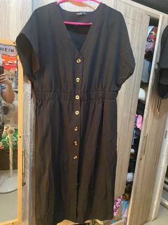 Shein Black Linen Buttondown Dress (1XL)