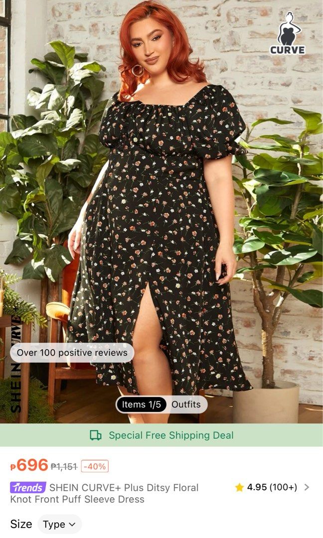 Shein size US 22 dress (Category: Dresses) located in Tacloban City. Submitted by deedeecat (Listing ID 1306523611, Image 1). Description: Fits 5xl. Used once. Dm for inquiries.