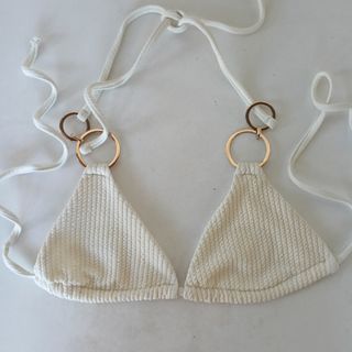 Shein Summer Beach Beige Halter Neck Ring Detail Bikini Set | Tita Summer Y2k