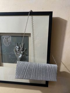 Silver Clutch Bag with Silver Sandals