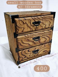 Small wooden box with drawers