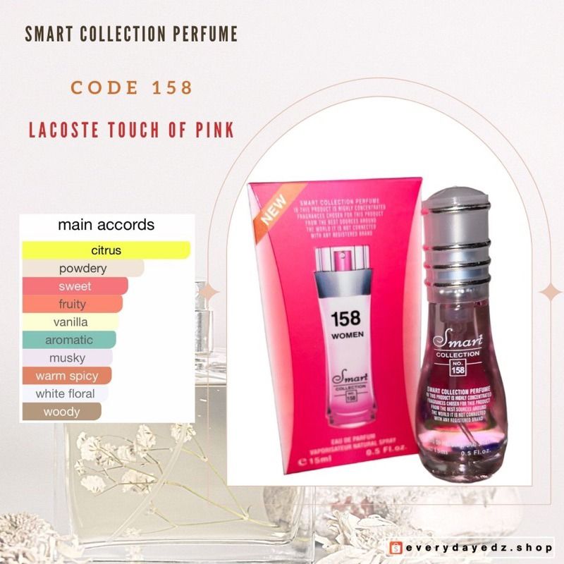 SMART COLLECTION PERFUME FOR WOMEN - 158 Lac0ste Touch of Pink, Beauty ...
