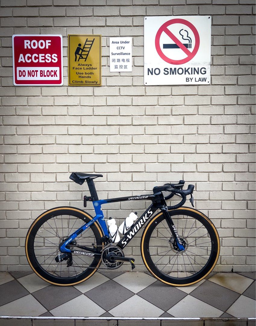 S-Works Venge (Size 52) Top Specs Components with Power-Meter (Category: Bicycles) located in Singapore. Submitted by jawkh (Listing ID 1306615833, Image 1). Description: Full Bike S-Works Venge Disc Frameset Team Quickstep Size 52 Top Specifications Build Components: SRAM Red AXS (Disc) Groupset with CeramicSpeed BB30 for SRAM DUB Road (Coated) Include Red AXS Quarq Powermeter Roval CLX 50 Disc wheelset S-Works Aerofly II 38cm S-Works Stem 110mm