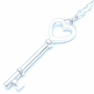 Tiffany & Co. Key Heart Sterling Silver Necklace with White Gold Chain (original)
