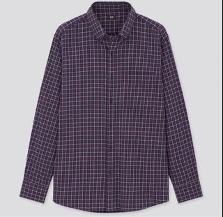 Uniqlo Flannel check shirt (button-down collar, long sleeves)