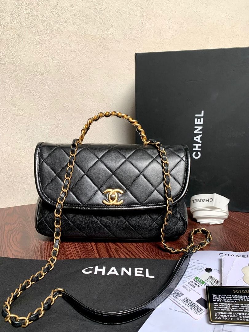 VGC Chanel CC flap top handle chain seri 30 sz 28x17cm komplit rec indo