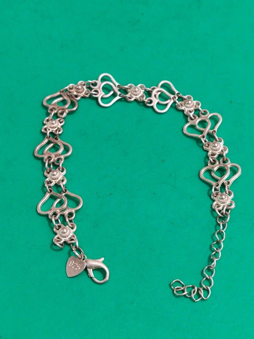 Vintage 925 Silver fancy Bracelet Heart Emphasis Beautiful to wear Hobbies Toys Memorabilia Collectibles Vintage Collectibles on Carousell