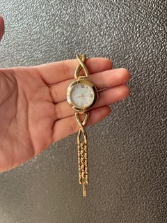 Vintage dainty half bangle half continuous chain watch