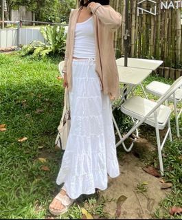White Long Maxi Skirt