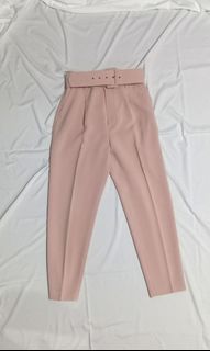 Zara Belted Trousers Pink