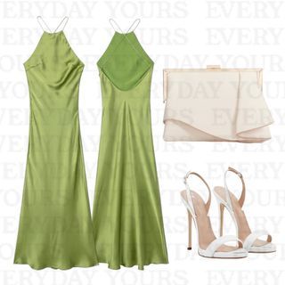 Zara Green Silk Party Dress