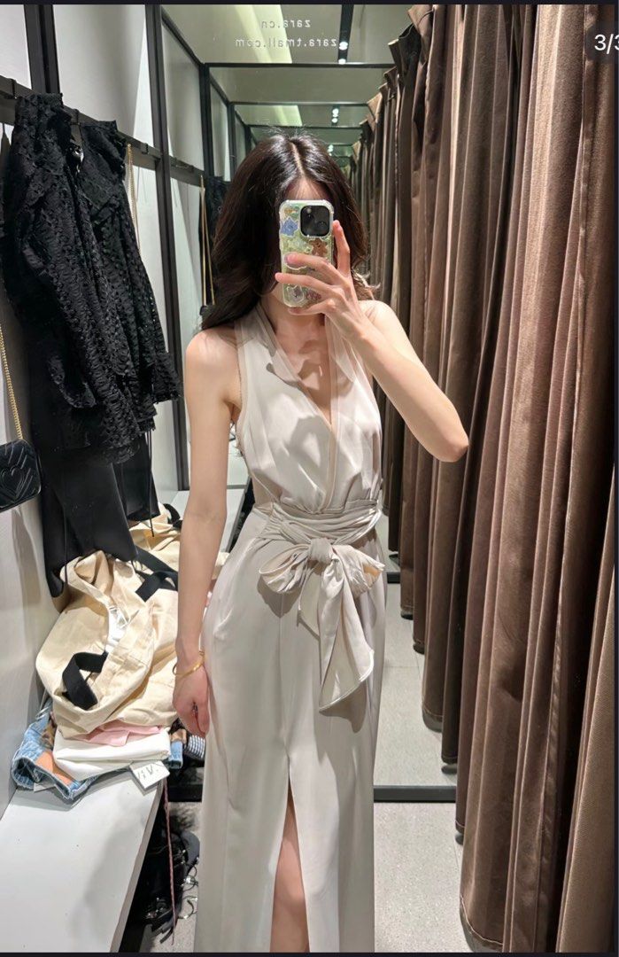 Zara semi sheer matching slip dress Women s Fashion Dresses Sets Dresses on Carousell