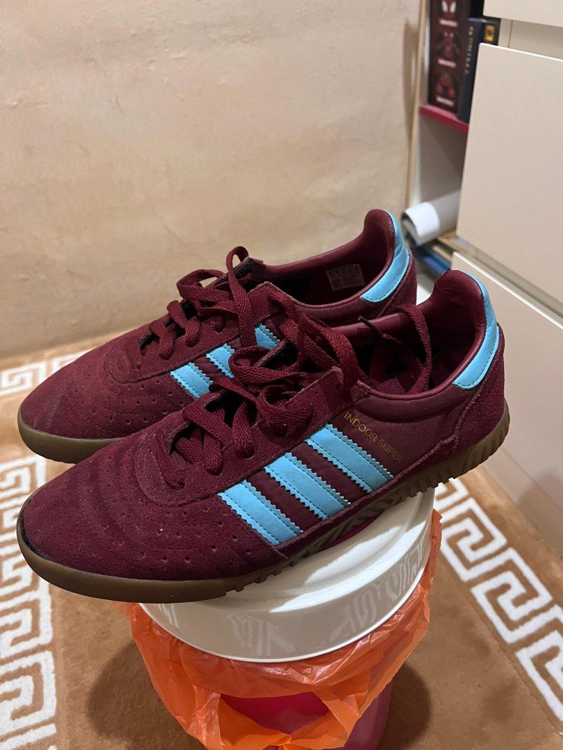 Adidas indoor super claret and blue hotsell