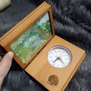 Affordable Wooden Photo Frame Alarm Clock, Multifunctional Retro Table Clock, Vintage Motor Clock Creative Desktop Decoration 😍👌
