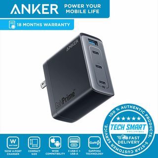 Anker 747 150W USB C Charger GaNPrime, 4-Port Fast Compact Foldable Gan Charger for MacBook Pro/Air, iPhone 14/Pro, iPad Pro, Dell XPS 13, Galaxy S22/S21, Note 20/10+, Pixel and More
