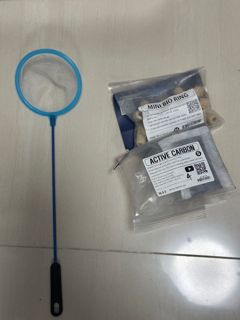 Assorted Fishkeeping items (Category: Homes & Other Pet Accessories) located in Singapore. Submitted by satay176 (Listing ID 1309763224, Image 2). Description: Selling the following items - Anti white spot treatment (90% full) - Super Ick Cure (Sealed and unopened) - Life essence (beneficial bacteria 80% full) - Cave and pleco hiding accessories - LED light - Mini BIO ring - Activated carbon - Aquatic soil Drop me a text to check with the price. 