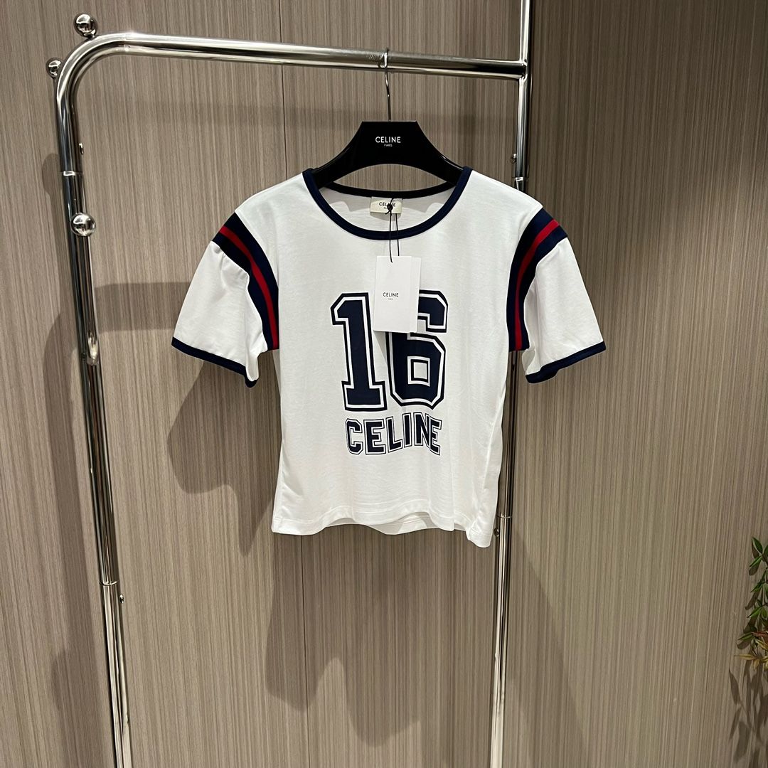 Authentic celine striped 16 digit short t shirt