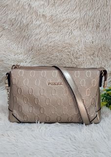 Authentic Foxer Crossbody Bag in Light Gold Tone