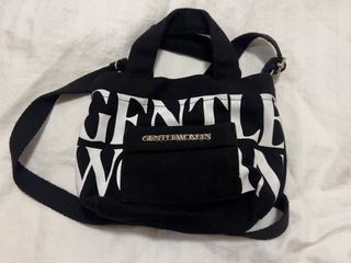 black gentlewoman micro tote bag with pocket