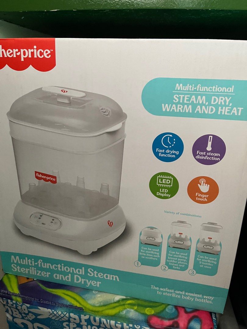 BNEW Fisher Price Sterilizer (Category: Breastfeeding & Bottle Feeding) located in Manila. Submitted by lars13 (Listing ID 1309748255, Image 1). Description: Got as a gift But we already have a sterilizer Bnew never opened This was purchased around for around 6K in the mall.