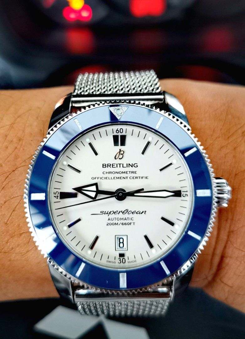 Breitling SuperOcean Heritage 2 46MM Automatic Chronometer Complete Local AD 2019💯%Authentic (Category: Luxury Watches) located in Mandaluyong City. Submitted by nwatch.ph (Listing ID 1309768858, Image 1). Description: Heritage 2 AB2020 Very Good Condition Size 46MM 9/10 Rating Automatic Chronometer Ceramic Bezel Sapphire Crystal Complete All Original Local AD 2019 MSRP ₱329K 💯%Authentic or Money Back Thanks Admin🙏🙏🙏❤️❤️❤️.
