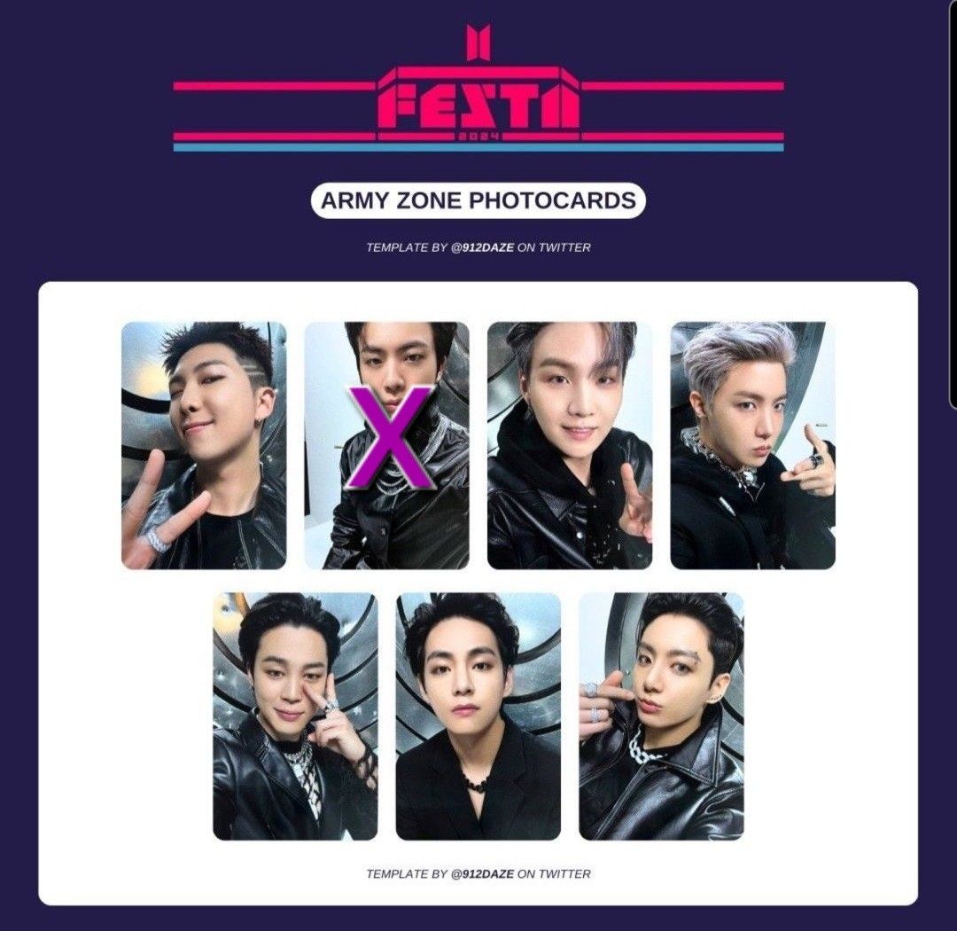 BTS Army Zone Festa 2024 Photocards, Hobbies & Toys, Memorabilia