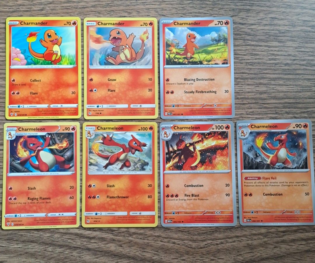 Charmander Charmeleon Vintage Pokemon Pokmon Cards, Hobbies & Toys, Toys &  Games on Carousell