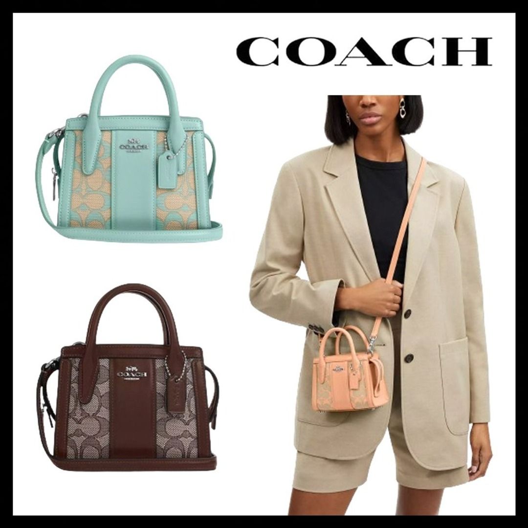 Coach Andrea Mini Carryall In Signature Jacquard Women Crossbody Sling Shoulder Bag