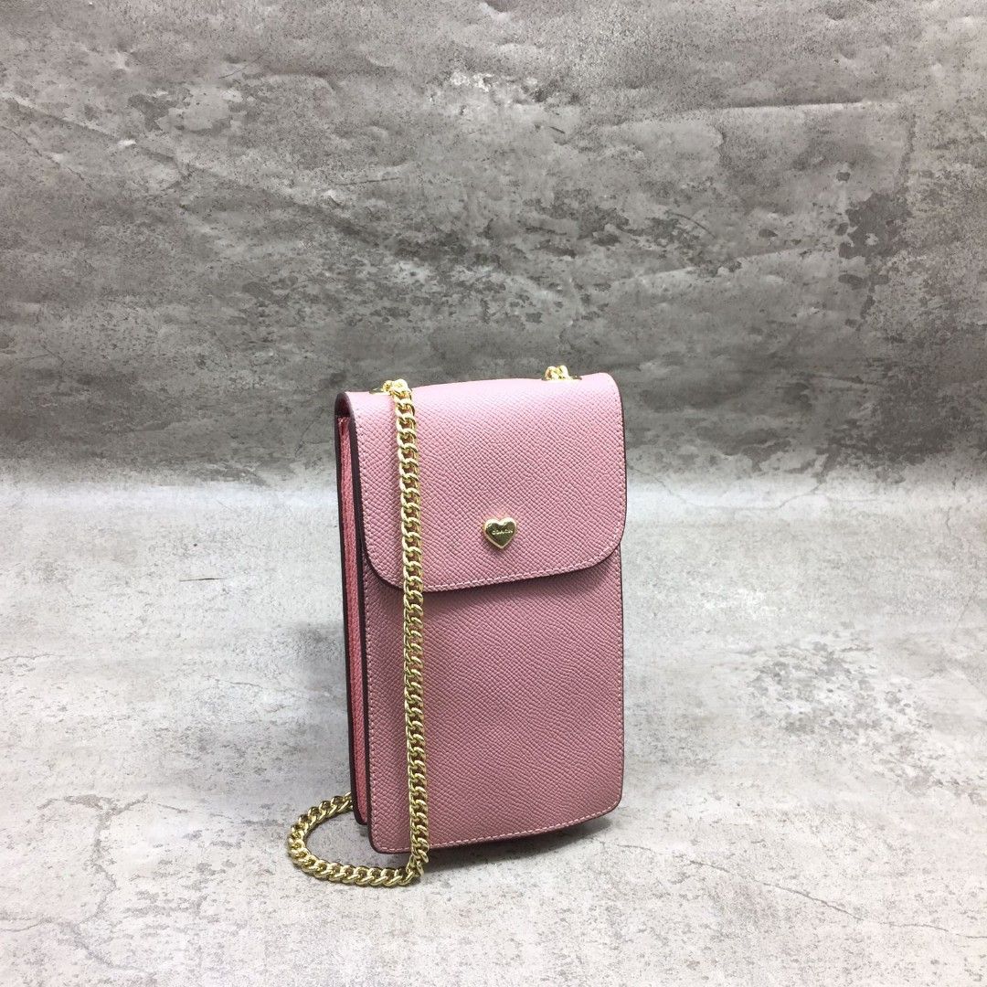 Coach North/South Phone Crossbody in Crossgrain Leather
