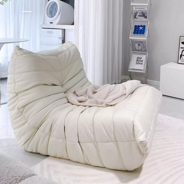 Curve Modern Armless Lounge Bean Bag Chair Lazy Floor Sofa Lounger Furniture Home Living Furniture Chairs on Carousell