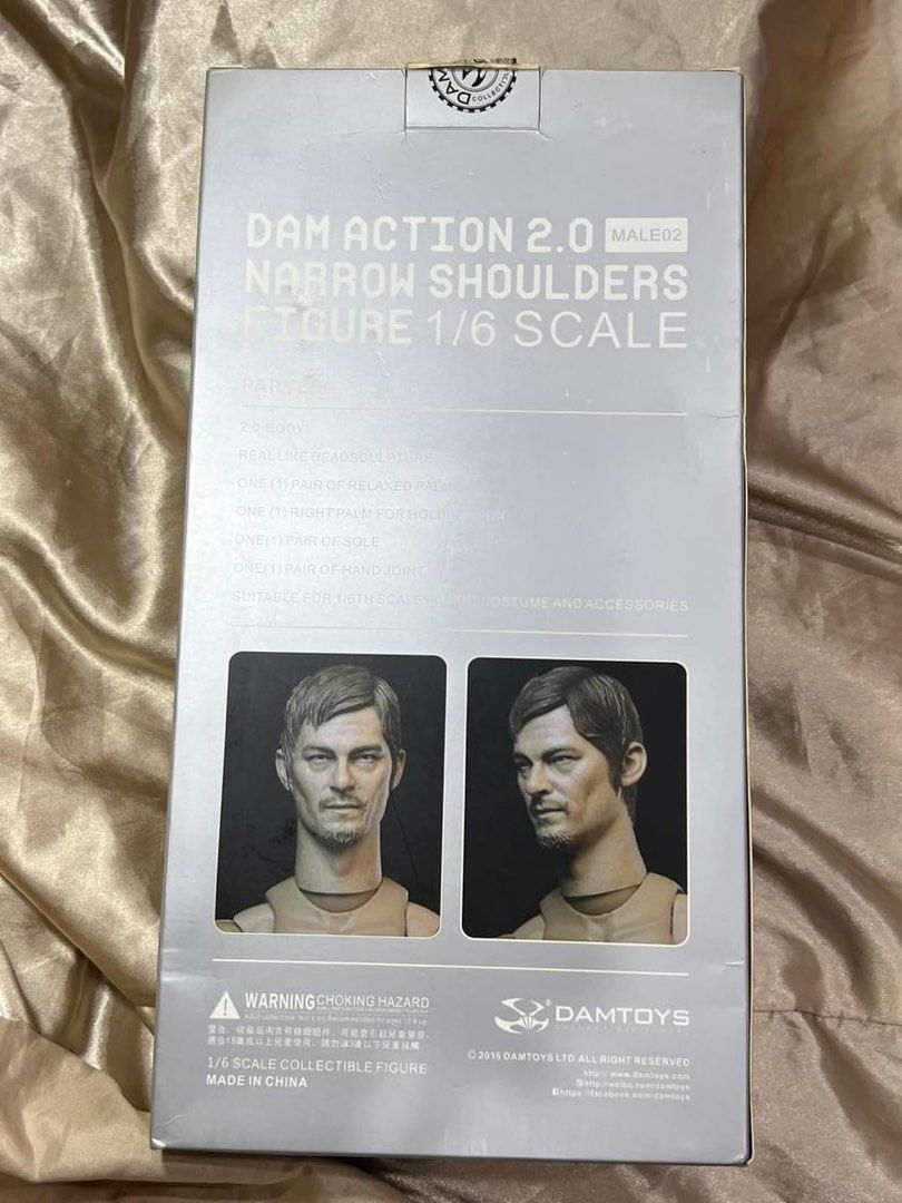 1/6 DAMTOYS NARROW SHOULDERS MALE01 ウォーキング・デッド 保安官リック・グリム ヘッドと素体セット