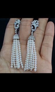 diamond pearl earring FASTBREAK 12.5grams 14k mikimoto pearl gold 1.0ct dia COD METRO MANILA