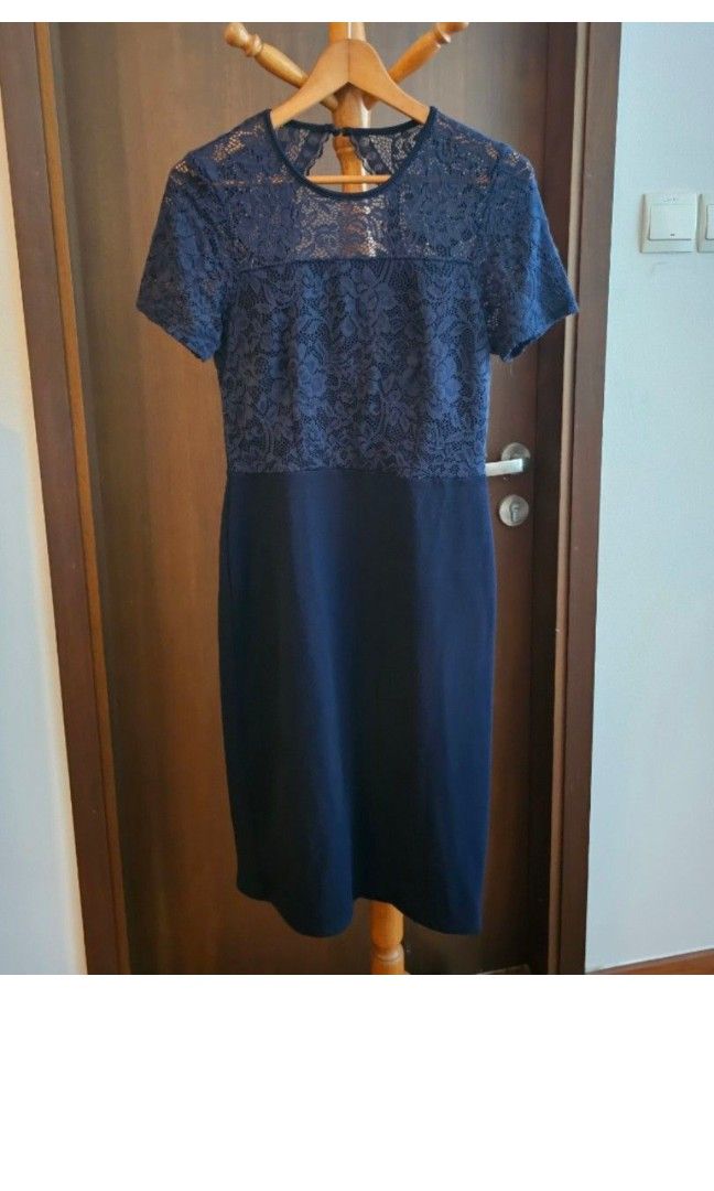 Dorothy Perkins Navy Lace Pencil Dress, Women's Fashion, Dresses & Sets,  Dresses on Carousell