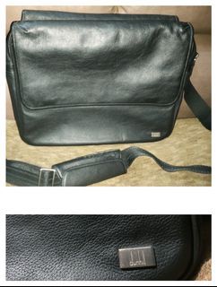 Dunhill leather sling laptop bag
