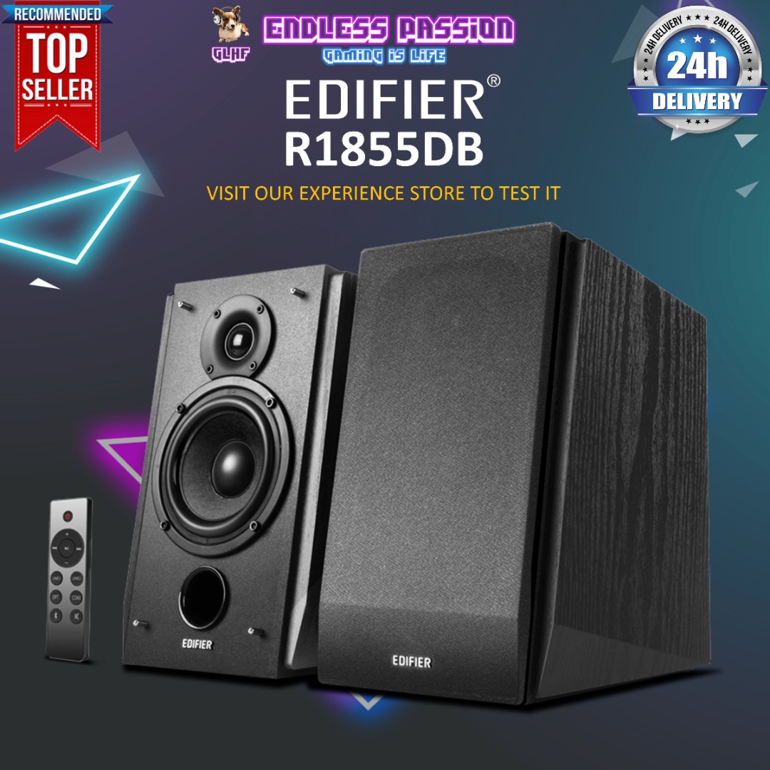 EDIFIER BOOKSHELF R1855DB MATTE BLACK 70W, Audio, Soundbars