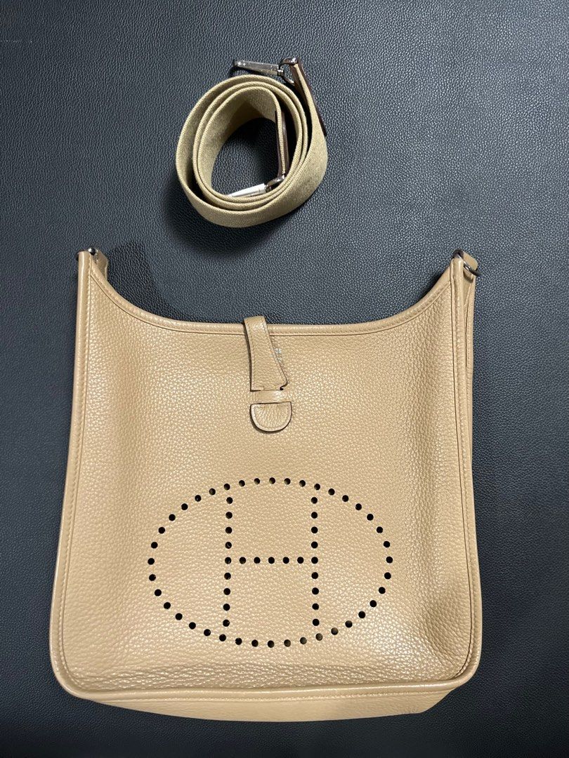 Evelyne II PM (Hermes) (Category: Luxury Bags & Wallets) located in Quezon City. Submitted by luxurypreloved12 (Listing ID 1309765212, Image 1). Description: Selling this preloved Evelyne II PM bag in the color of “Trench”! lower than market price compared to the same bags in the same condition. • Bought in Japan last year. No inclusions, bag only. • (2008, with L in square) • In great preloved condition, very minimal wear in the exterior and as 