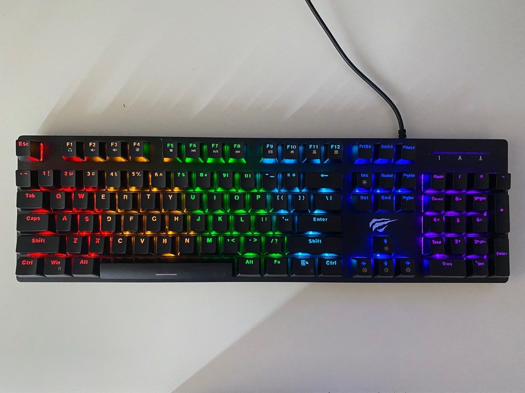 Havit KB858L Mechanical Keyboard (Blue Switches) (Category: Computer Keyboard) located in Las Pinas. Submitted by retrosanity (Listing ID 1309729044, Image 1). Description: .