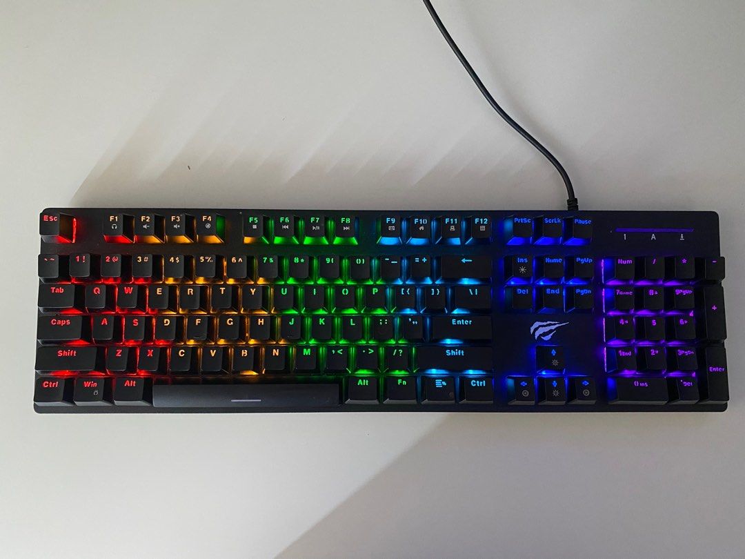 Havit KB858L Mechanical Keyboard (Blue Switches) (Category: Computer Keyboard) located in Las Pinas. Submitted by retrosanity (Listing ID 1309729044, Image 2). Description: .
