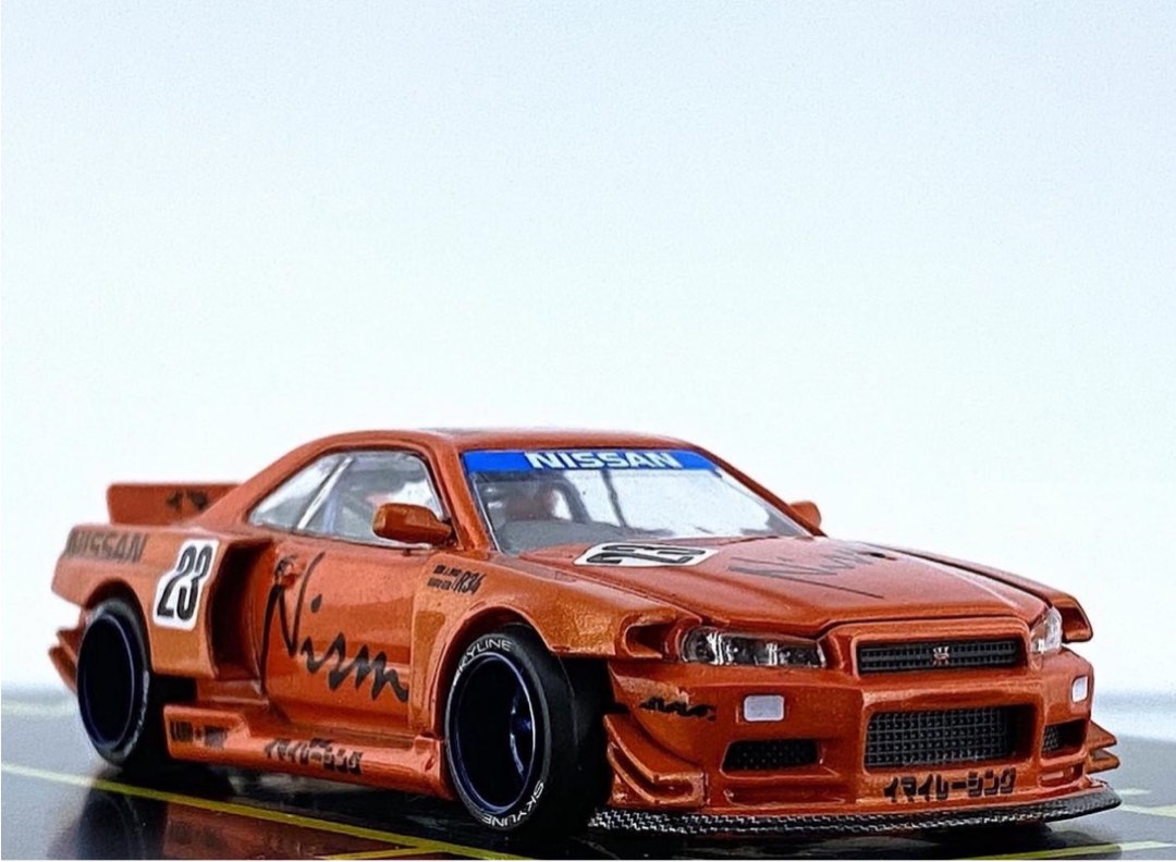 KAIDO HOUSE x MINI GT #125 Nissan Skyline GT-R R34 Katsura Orange