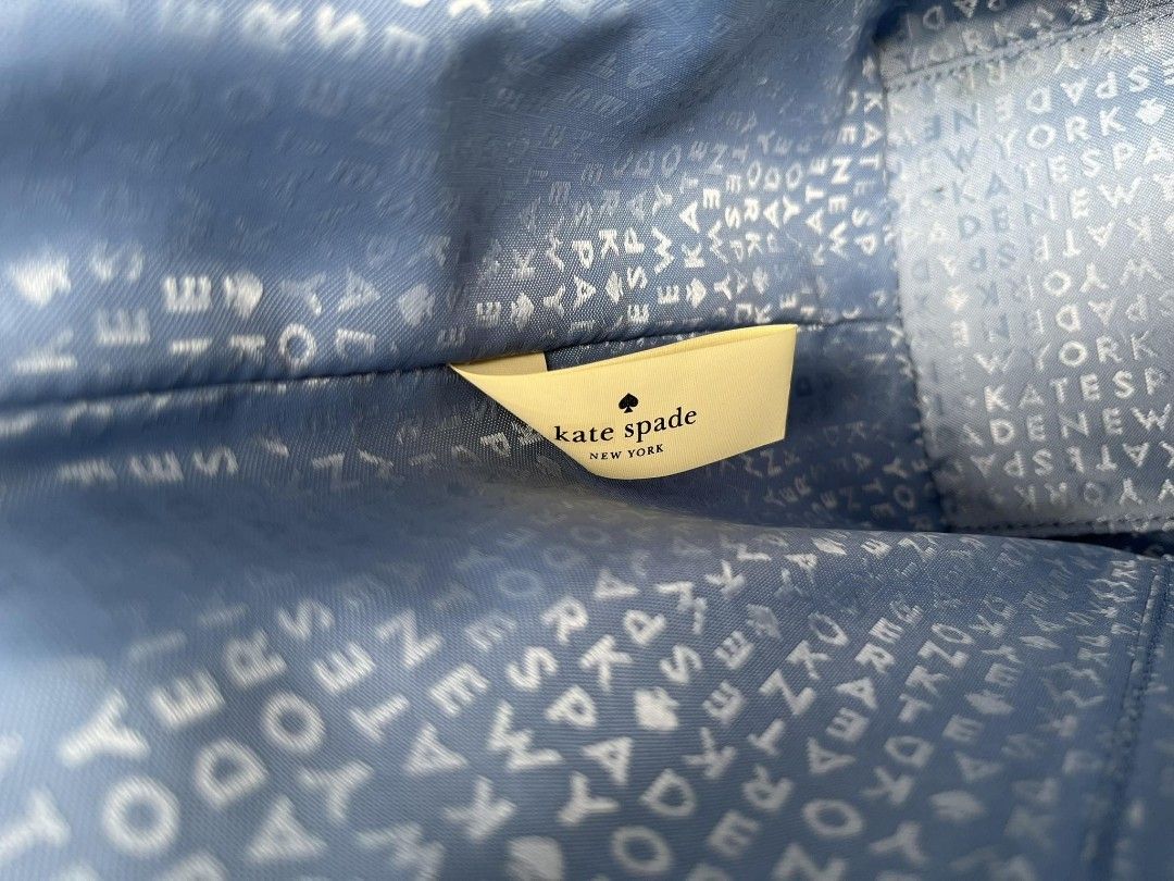 Kate Spade Authentic (Category: Tote Bags) located in Pasig City. Submitted by hapibibiness (Listing ID 1309787531, Image 3). Description: Authentic Original Kate Spade💯 One of my balik bayan friends👣 from California had this Kate Spade bag as a pasalubong😘. Occasionally used it for 5-7 times. Spacious, classy and elegant tote bag. Baby blue color Dimensions 12 x 10x 5.5 inches With original card care RFS NEED cash, too many bags, less going o