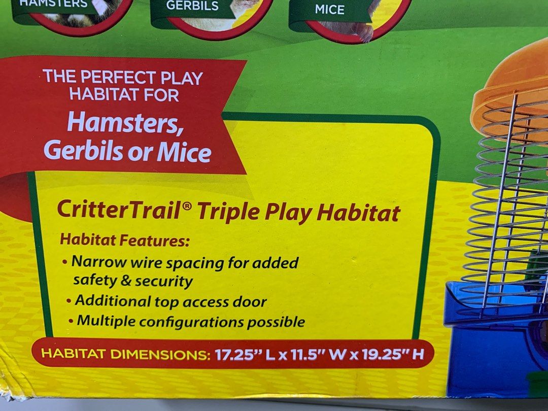 Kaytee 100506051 Super Pet CritterTrail Triple Play Habitat 17.25 Inches x 11.5 Inches x 19.25 Inches