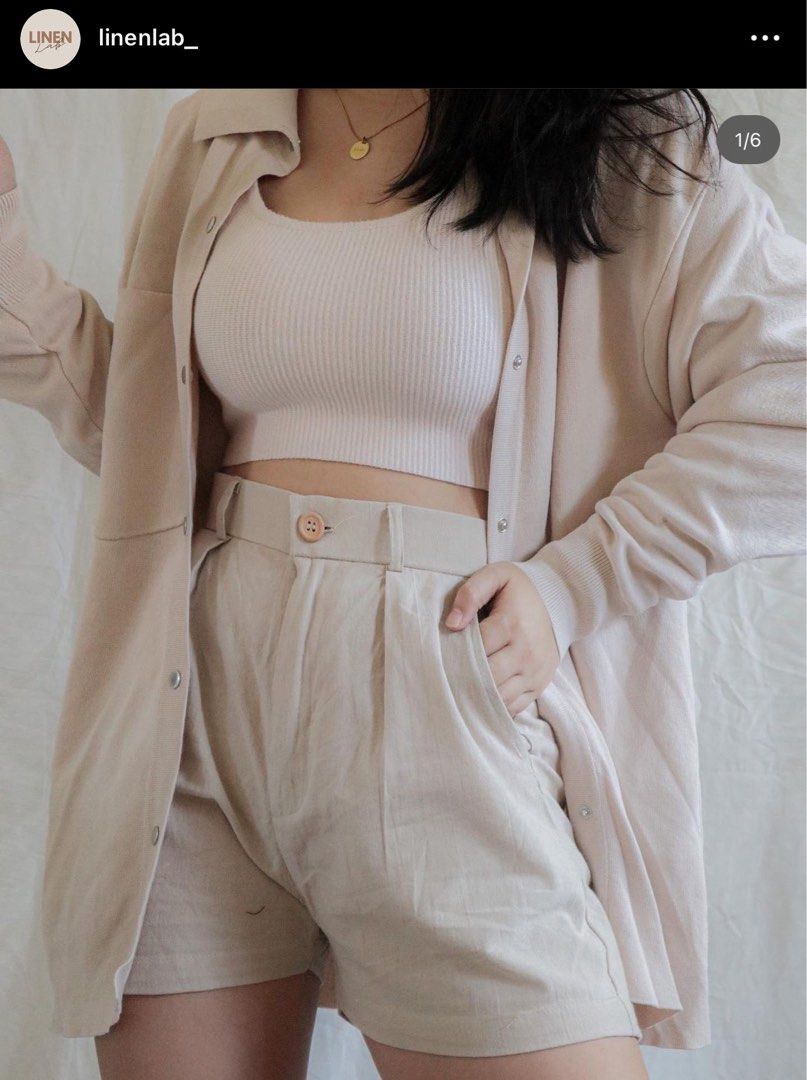 Linen lab Chloe Shorts size S (Category: Shorts) located in Manila. Submitted by declutter_with_m3 (Listing ID 1309766326, Image 1). Description: fits waist 23-24.