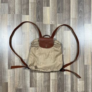 Longchamp nylon leather back pack (authentic)